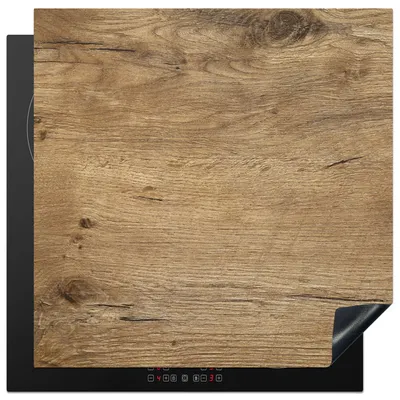 Produktbild von KitchenYeah© Herdabdeckplatte Holz - Braun - Holzoptik , 78x78cm, Küche Deko, Glaskeramikkochfeld Herdabdeckung, Abdeckplatte fùr Kochfeld