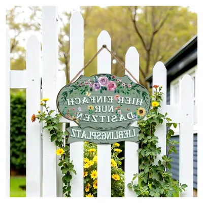 Produktbild von Schild für den Lieblingsplatz im Garten – Türschild mit humorvollem Design