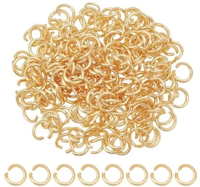 Image de 200 pièces de rondelles dorées - Acier inoxydable 5 mm - Rondelles d'ouverture plaquées or pour la fabrication de bijoux