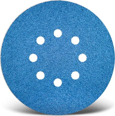 Produktbild von MENZER Blue Klett-Schleifscheiben, 150 mm, 8-Loch, f. Exzenterschleifer, Zirkonkorund (25 Stk.) K120