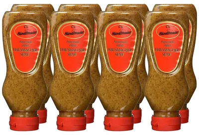 Zdjęcie produktu dla Słodka domowa musztarda Händlmaier w wyciskanej butelce 225ml 8-pak