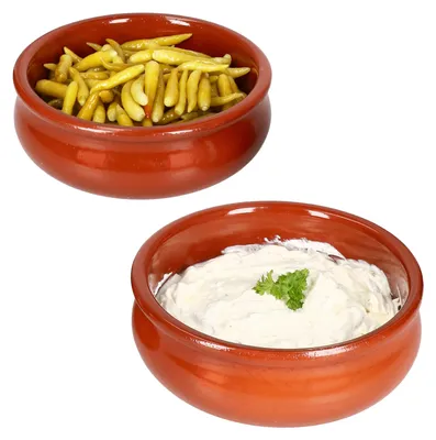 Zdjęcie produktu dla 2x BERLIN Cazuela miska bulwiasta Ø18,5cm gliniana rozmiar L Śródziemnomorskie tapas antipasti