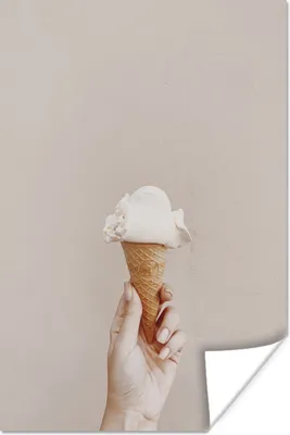 Produktbild von MuchoWow® Poster Sommer - Eiscreme - Weiß 60x90 cm - Wanddekoration