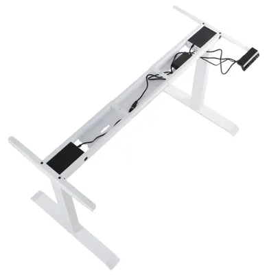 Immagine prodotto di Telaio elettrico per tavolo o scrivania UT04E-3T, 2 motori, regolazione elettrica dell'altezza, lunghezza regolabile, gamba a 3 segmenti, bianco