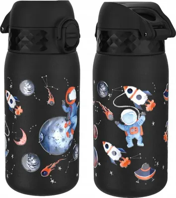 Image de ION8 | Gourde en acier inoxydable i8ss400pkspace2 - Noir - Léger - Bouchon sécurisé - Space Design