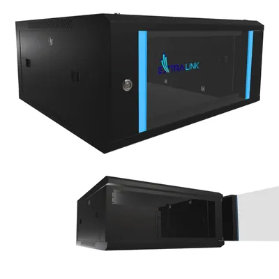 Produktbild von Extralink Rackmount Schrank 4U 600x600 Schwarz Wandmontage