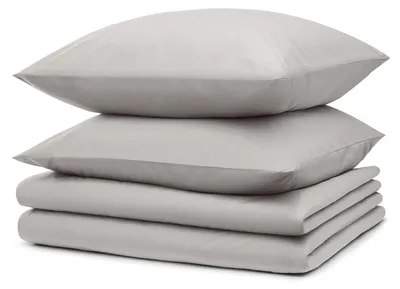 Produktbild von Blumtal Bettwäsche 2x 135x200cm + 2x Kissenbezug 40x80cm - Mikrofaser Bed Sheets 135x200cm - 4-er Set Bettwäsche Hellgrau