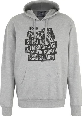 Produktbild von Übergrößen Kapuzen-Sweatshirt AHORN SPORTSWEAR Kodiak schwarz Graumeliert 7XL