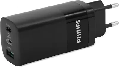 Produktbild von Philips Wandladegerät - DLP2681/12 - 1x USB-A - 2x USB-C - Schnellladung - 65 Watt