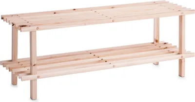 Zdjęcie produktu dla Drewniany stojak na buty, obuwie, 2 poziomy, ZELLER