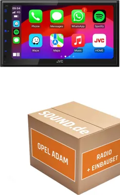 Produktbild von Autoradio Einbaupaket JVC KW-M695DBW passend für Opel Adam + CD300 / CD400 | CarPlay Wireless Android Auto Wireless