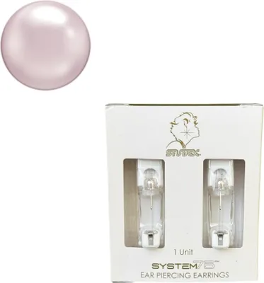 Image de Écouteurs Studex en Or Blanc 14k avec Perle Rose, 4mm, 7514-4674P