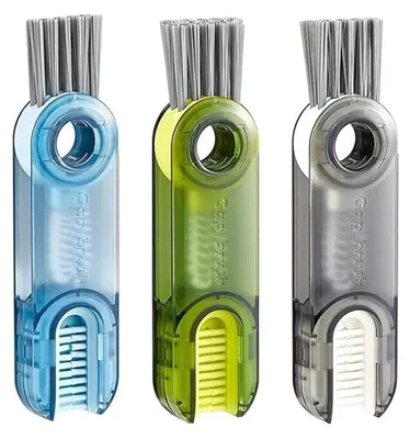 3-in-1 Reinigungsbürste, 3 Stück, für Becherdeckel & Flaschen