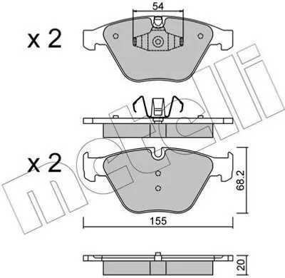 Produktbild von METELLI Bremsbeläge Satz Vorne Bremsklötze für BMW 3 Touring (E91) 22-0558-6