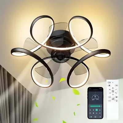 Obrázok produktu pre Stropný ventilátor LED stropné svetlo, letný a zimný režim, ovládanie aplikácií a diaľkové ovládanie atď.