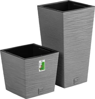 Produktbild von Blumentopf Pflanzkübel FURU Square Balkonkasten Blumenkübel Grau