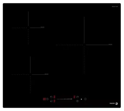 Image de Table de cuisson à induction 60cm 3 feux 6600w noir - Fagor - FAI3537 -