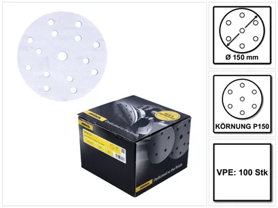 Produktbild von Mirka BASECUT Schleifscheiben 150 mm P150 100 Stk. ( 2261109915 ) Grip 15 Loch