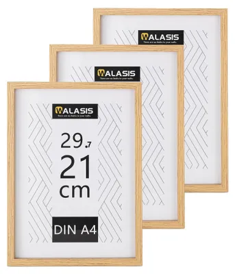 Obrázek produktu pro Sada tří dřevěných fotorámečků formátu A4 s plexisklovou výplní