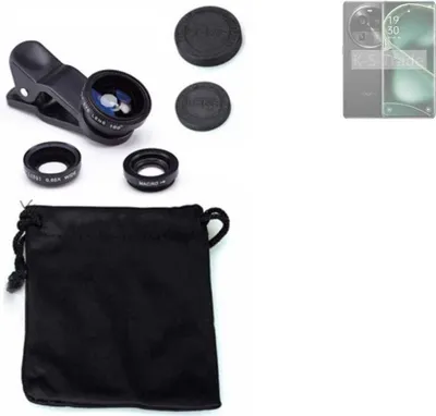 Produktbild von K-S-Trade Smartphone Kamera Linsen Set Kompatibel mit Oppo Find X6 Pro 3in1 Clip-On Kamera Adapter Macro Weitwinkel FishEye Fischauge Objektiv Linse