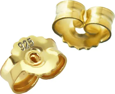 Produktbild von 1 Paar 925 Silber 7mm Gelbgold Vergoldet Butterfly Verschluss Loch 0,9mm 2089