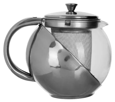 Produktbild von Teekanne aus Edelstahl und Glas mit Teesieb, 700 ml