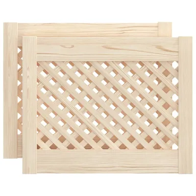 Image de vidaXL Portes d'armoire 2 pcs. Design grillagé 49,5x39,5 cm Pin massif