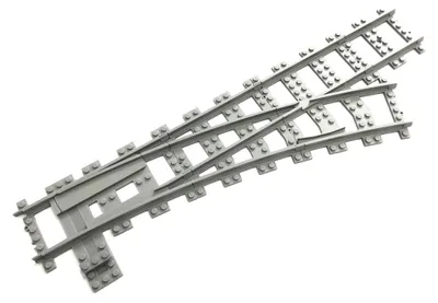 Produktbild von Trixbrix Weiche rechts R104 – Schienen kompatibel mit LEGO® City Eisenbahn und Zug, Zubehör für Klemmbausteine