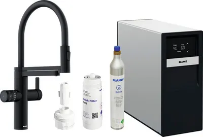 Produktbild von Blanco Küchenarmatur mit Sprudel DRINK.SODA EVOL-S PRO schwarz matt 526633