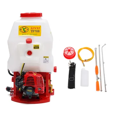 Obrázek produktu pro Benzínový zádový postřikovač, objem nádrže 20 l, výkon 0,7 kW, červený