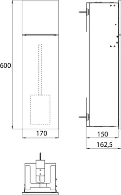 Immagine prodotto di emco asis module pure module WC, façade en bois en deux parties, encastré, butée à droite, 600x170mm, 975551303, 975551303