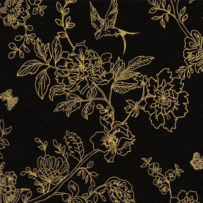 Imagen del producto de Papel tapiz adhesivo, diseño  y dorado, 44 x 500 cm, estampado floral para la pared