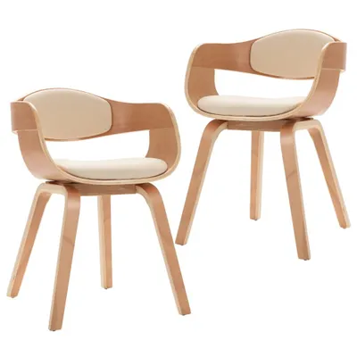 Image de Chaises à manger lot de 2 bois courbé et similicuir