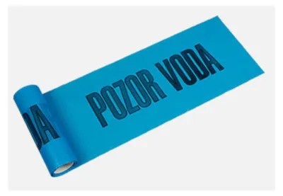 Obrázek produktu pro Výstražná fólie WARNING WATER, 300 mm / 70 µm, 100 m, modrá
