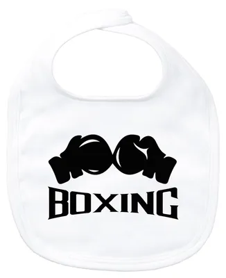 Produktbild von Huuraa Baby Lätzchen Boxing Boxhandschuhe White Klettverschluss Baumwolle Latz Geschenkidee