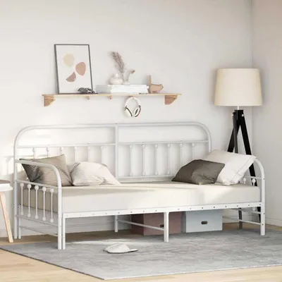 Obrázek produktu pro Maison Exclusive – rám denního lůžka, bílý, 90 x 190 cm, ocel s práškovým nástřikem