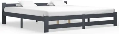 Productafbeelding van Bedframe massief grenenhout donkergrijs 200x200 cm