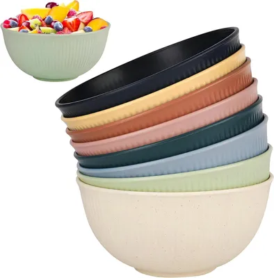 8-teiliges Kunststoff-Schüssel-Set, 760 ml, unzerbrechlich, bunt