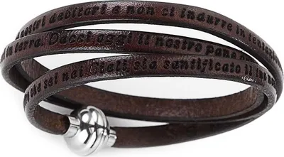 Immagine prodotto di Bracciali in pelle Amen Collezione Preghiere in argento - unisex