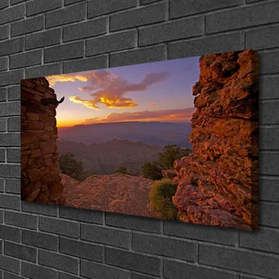 Produktbild von Tulup Leinwand-Bilder 100x50 Wandbild Canvas Kunstdruck Felsen Landschaft