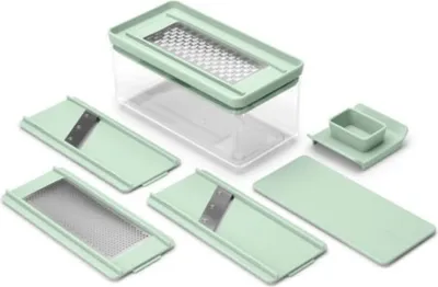 Image de Brabantia 145469 râpe manuelle/spiralizer Boîte à râper Verte, Transparente