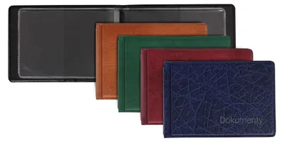 Obrázek produktu pro Okładka na dokumenty skóropodobna 90x112 mm mix kolorów 10 sztuk