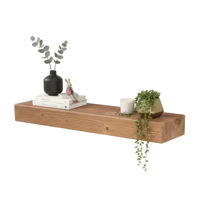 Produktbild von levandeo Wandregal Holz Massiv 80x20cm Eiche Farbig Wandboard Regal Vintage