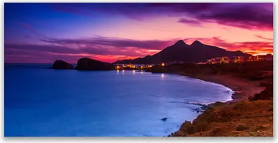 Produktbild von Tulup Leinwand-Bilder 120x60 Wandbild Canvas Kunstdruck Meer Strand Gebirge Landschaft