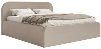Produktbild von Selsey Umike - Polsterbett 200x200 mit wasserabweisendem Samtbezug, Beige