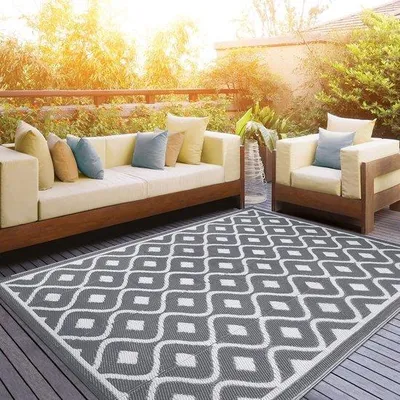 Produktbild von Famanu Outdoor Teppich wetterfest und UV-beständig - grau, 150 x 210 cm