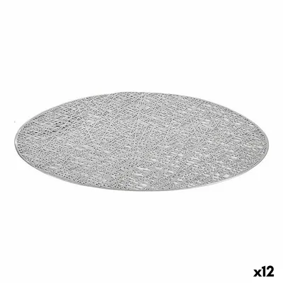 Image de Dessous de verre argenté plastique (Ø 38 cm) (12 pièces)