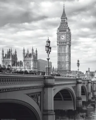 Produktbild von London Kunstdruck Bild - Big Ben Und Westminster Bridge (50 x 40 cm)