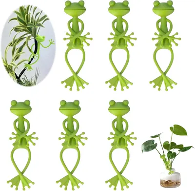 Image de Supports pour plantes, 6 pièces, en forme de grenouille, pour plantes grimpantes, décoration de pots