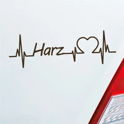Produktbild von Auto Aufkleber Harz Puls Herzschlag mit Ferien Region Motiv 19x6 cm Braun Sticker Heckscheibenaufkleber